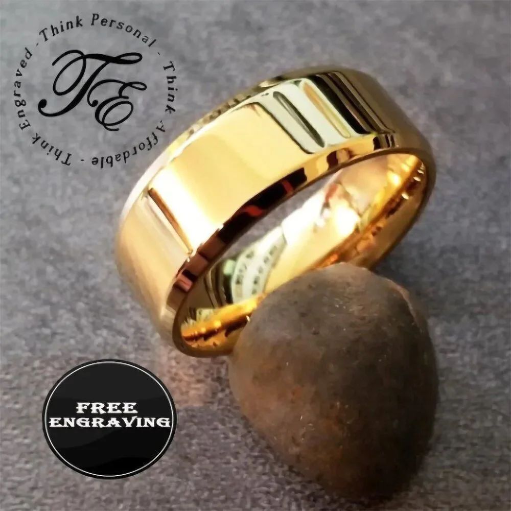 Personalized Women's Promise Ring - Engraved Gold Promise Ring For Girls